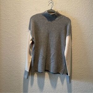 Halogen women 100% cashmere multicolored mock neck pullover sweater, XS